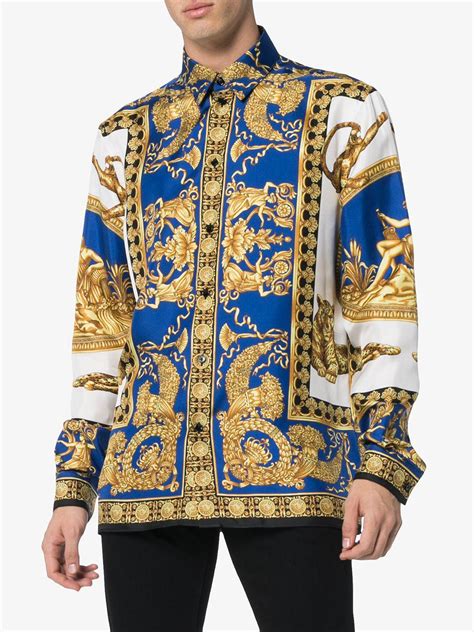 versace watercolour baroque silk shirt|Versace barocco silk shirt.